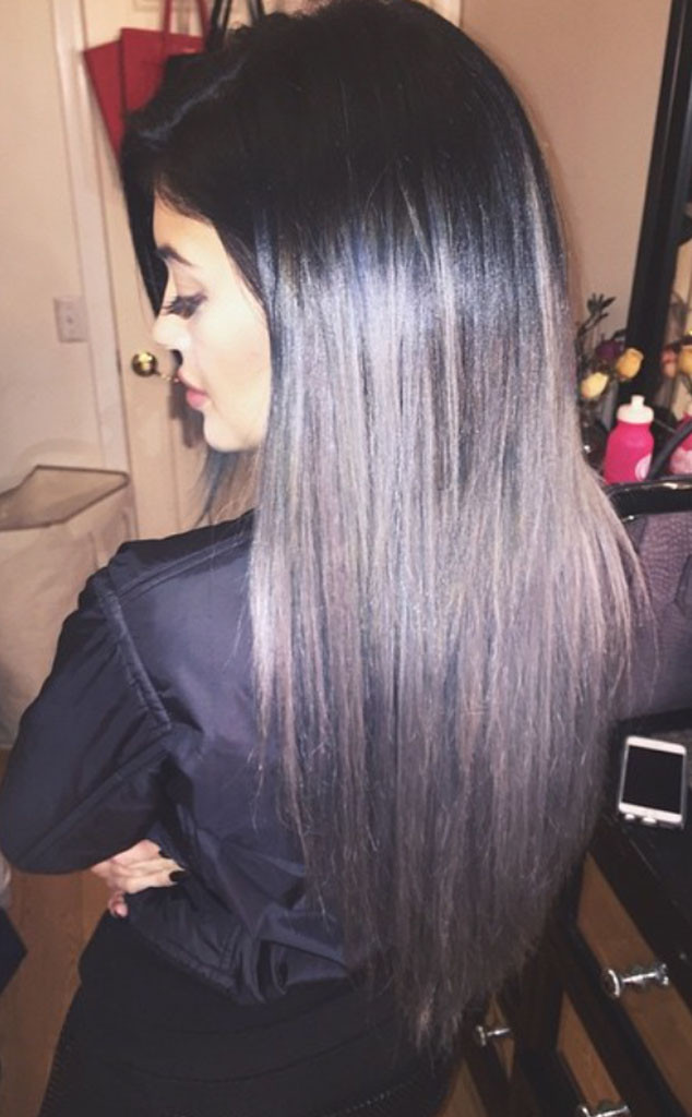 Kylie Jenner Goes Gray With New Ombré Hair Extensionssee The Look